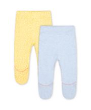 Mothercare Yellow Daisy And Blue Ruffle Leggings