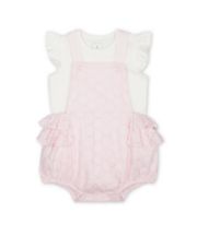 Mothercare Pink Broderie Bibshorts And Bodysuit Set