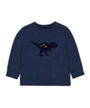 Mothercare Blue Dinosaur Knitted Jumper