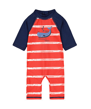 Mothercare Red Striped Whale Sunsafe