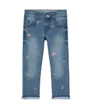 Mothercare Embroidered Frayed Hem Jeans