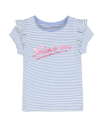 Mothercare Blue Stripe Shine On T-Shirt