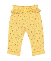 Mothercare Woven Mustard Ditsy Floral Trousers