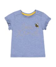 Mothercare Blue Bee Kind Embroidered T-Shirt