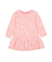 Mothercare Pink Bunny Spring-Garden Print Sweat Dress
