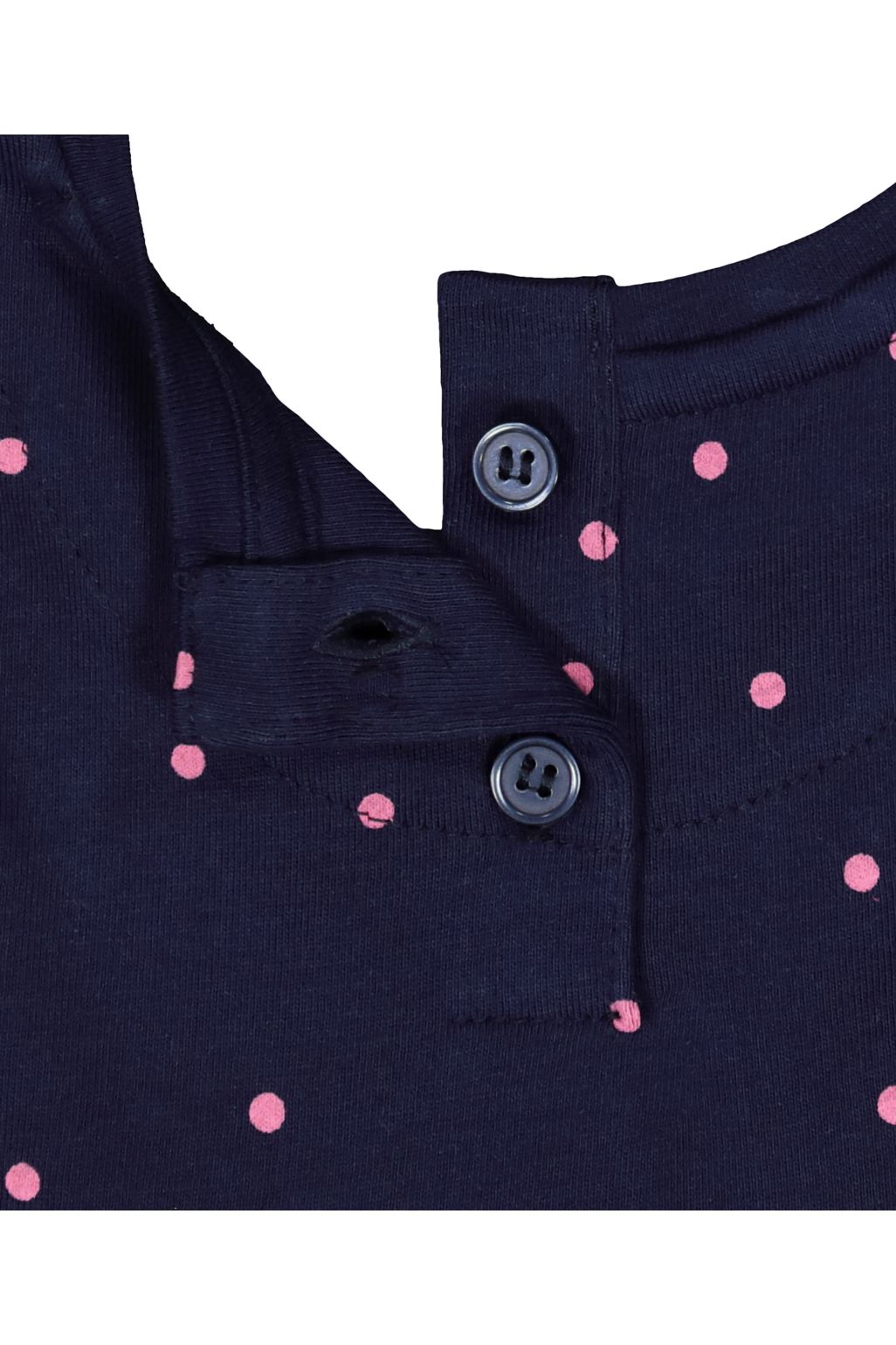 rochie albastru marin cu buline și volane, talie empire