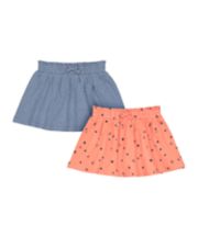 Mothercare Printed And Blue Skirts - 2 Pack