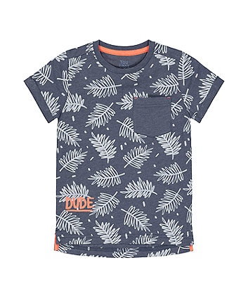 Mothercare Navy Dude Tropical Leaves T-Shirt
