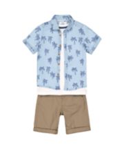 Mothercare Palm Tree Shirt, T-Shirt And Short Set