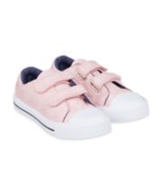 Mothercare Pink Broderie Canvas Trainers