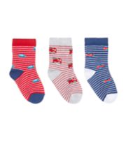 Mothercare Fire Engine Socks - 3 Pack