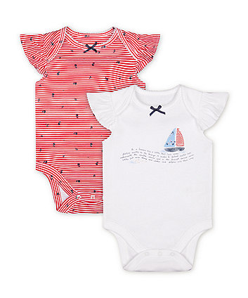 Mothercare Little Boat Bodysuits - 2 Pack