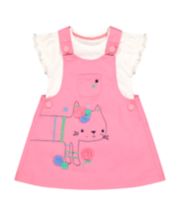 Mothercare Pink Pinny Dress And T-Shirt Set