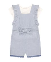 Mothercare Striped Bibshort And T-Shirt Set
