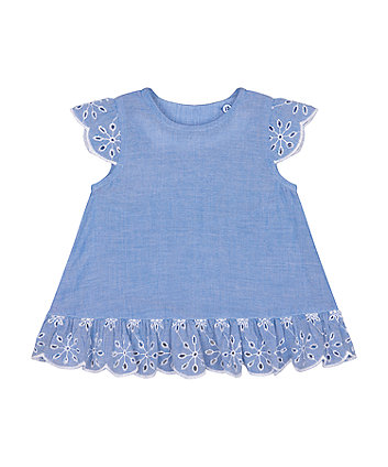 Mothercare Chambray Broderie Blouse