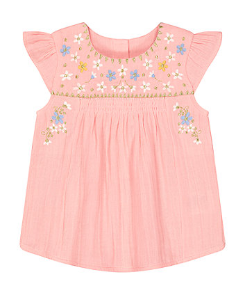 Mothercare Pink Embroidered Blouse