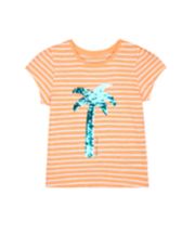 Mothercare Orange Stripe Reversible-Sequin T-Shirt