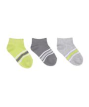 Mothercare Lime Striped Trainer Socks - 3 Pack
