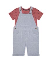 Mothercare Striped Bibshorts And T-Shirt Set