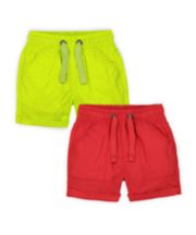 Mothercare Red And Green Shorts - 2 Pack