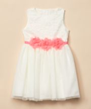 Mothercare White Corsage Belt Occasion Dress
