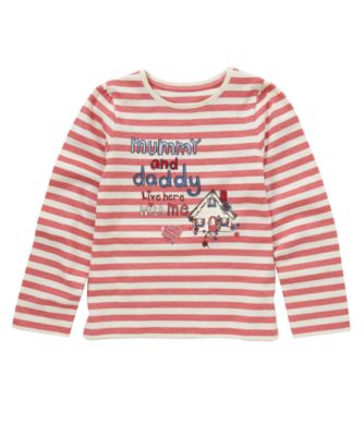 Mothercare Long Sleeve Mummy & Daddy Stripe T Shirt   t shirts 