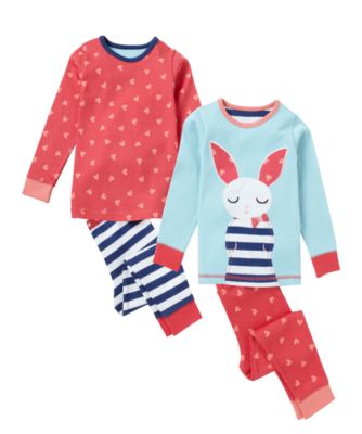 Mothercare Rabbit Skinny Fit Pyjamas – 2 Pack   pyjamas   Mothercare