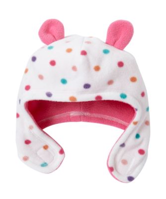 Mothercare Cream Spot Fleece Hat   girls hats   Mothercare