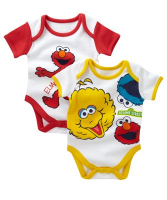 Unisex Sesame Street short sleeve bodysuits 2 pack   bodysuits 