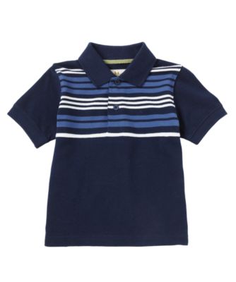 Mothercare Navy and Stripe Short Sleeve Polo Top   t shirts 