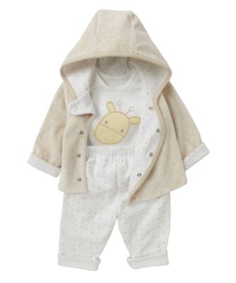 Mothercare Unisex 3 Piece Velour Jog Set   dungaree sets   Mothercare