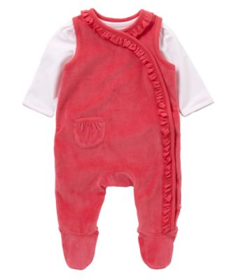 Mothercare Velour Dungarees And Long Sleeved Body Suit   dungaree sets 