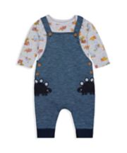 Mothercare Dinosaur Dungarees And Bodysuit Set