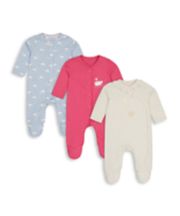 Mothercare Swan Sleepsuits - 3 Pack