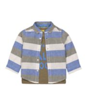 Mothercare Striped Shirt And T-Shirt Set