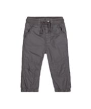 mothercare grey jersey-lined roll-up trousers