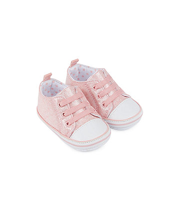 Mothercare Pink Glitter Pram Trainers