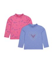 Mothercare Girl Power Roll Neck Tops - 2 Pack