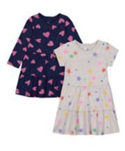 Mothercare Heart And Star Jersey Dresses - 2 Pack