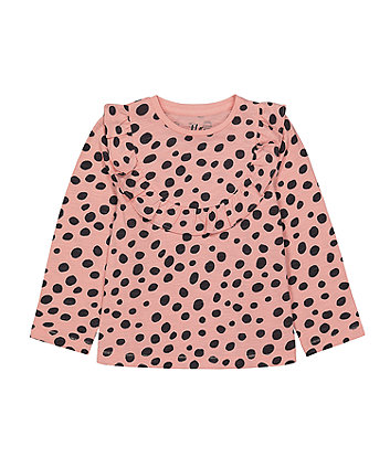Mothercare Pink Dotty Frill T-Shirt