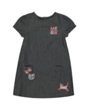 Mothercare Cat Badge Denim Dress