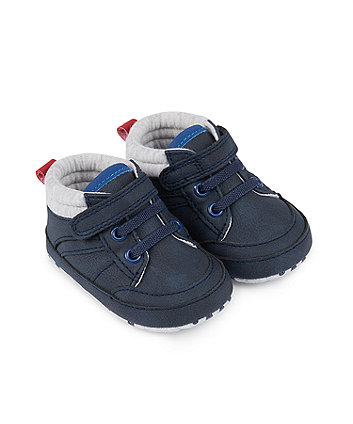 Mothercare Blue Hi-Top Pram Shoes