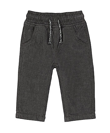 Mothercare Charcoal Cord Trousers - Jersey Lined
