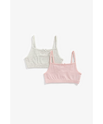 Mothercare Pink And Grey Crop Tops - 2 Pack