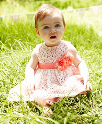 Mothercare Orange Lace Dress with Corsage - dresses & skirts - Mothercare