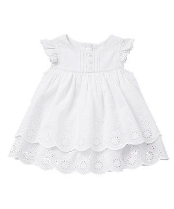 Mothercare White Woven Romper Dress - dresses & skirts - Mothercare
