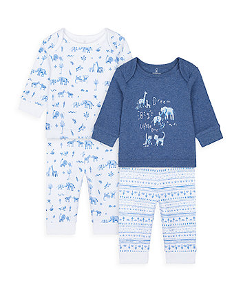 Mothercare Safari Friends Pyjamas - 2 Pack