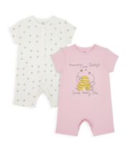 Mothercare Little Bee Rompers - 2 Pack