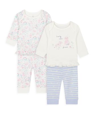 Mothercare Girls Spring Bunny Pyjamas - 2 Pack