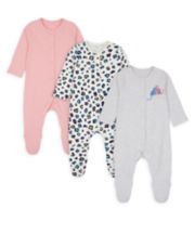 Mothercare Little Leopard Sleepsuits - 3 Pack